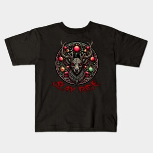 Creepy and Bloody Christmas Reindeer Kids T-Shirt